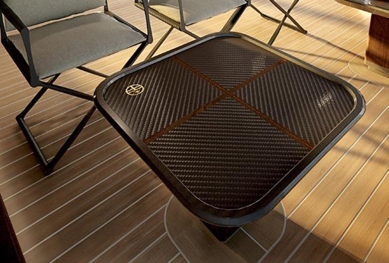 a woven rug on a wood floor aboard PERINI NAVI 47M SLOOP Yacht for Sale