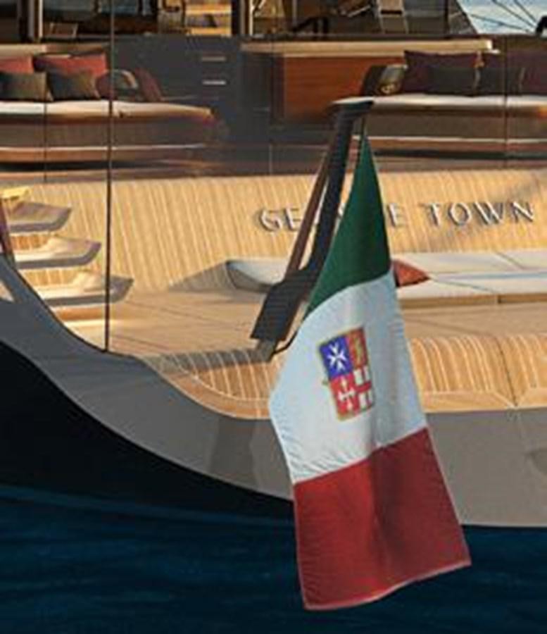 a bottle of soda on a boat aboard PERINI NAVI 47M SLOOP Yacht for Sale