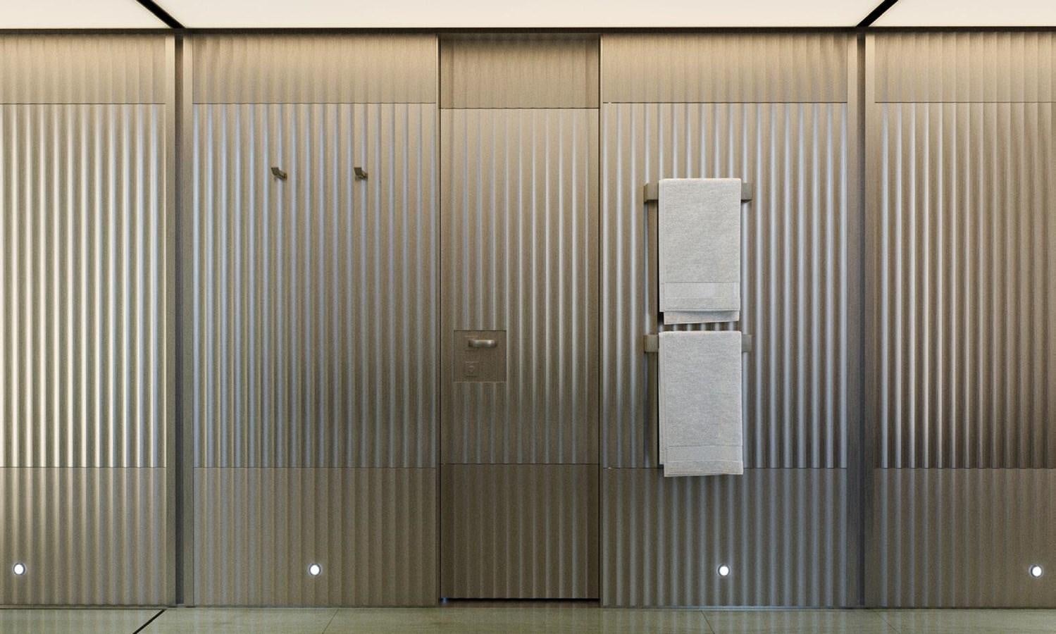 a towel on a wall aboard PERINI NAVI 47M SLOOP Yacht for Sale