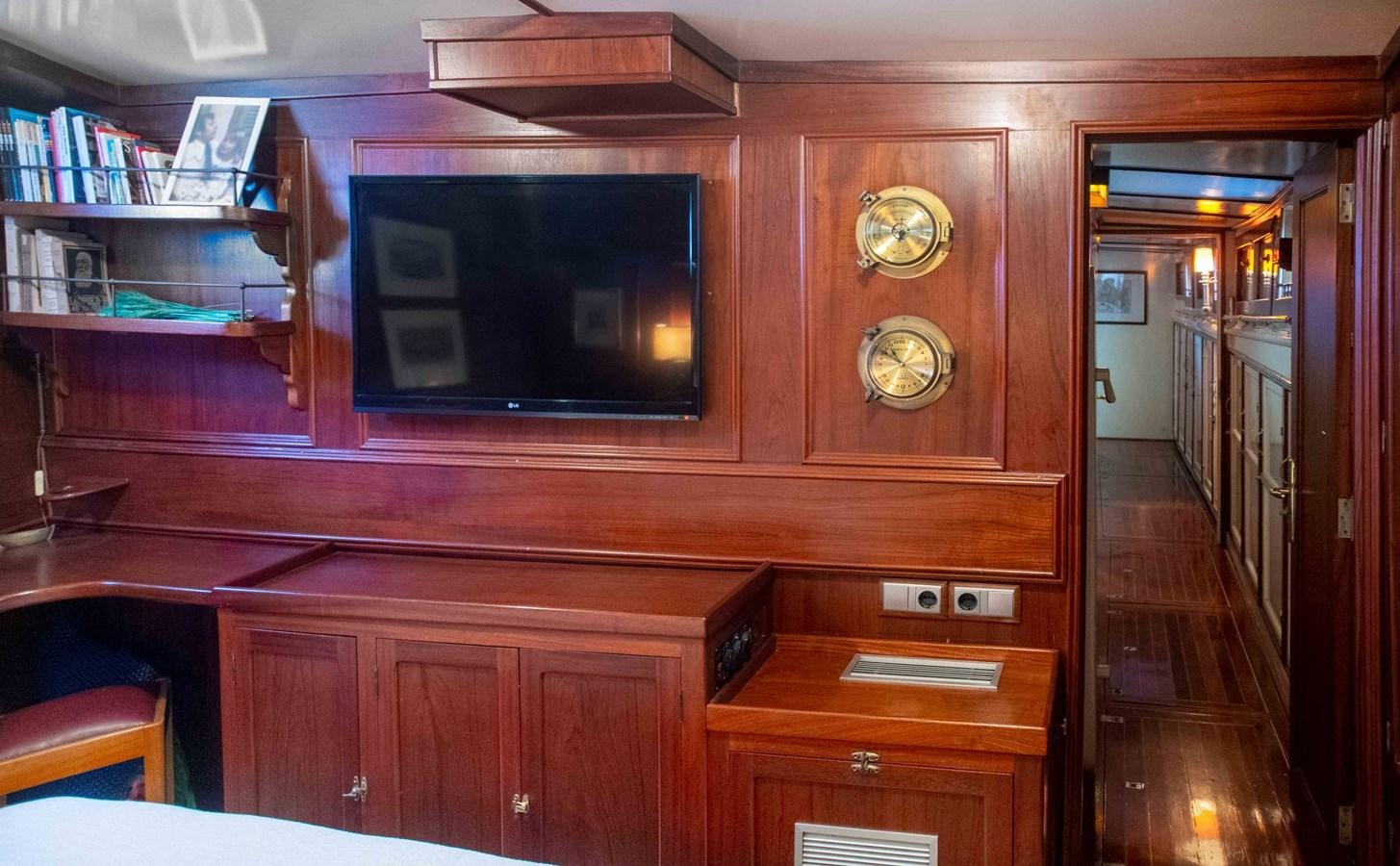 a clock on a wall aboard FOREVER Yacht for Sale