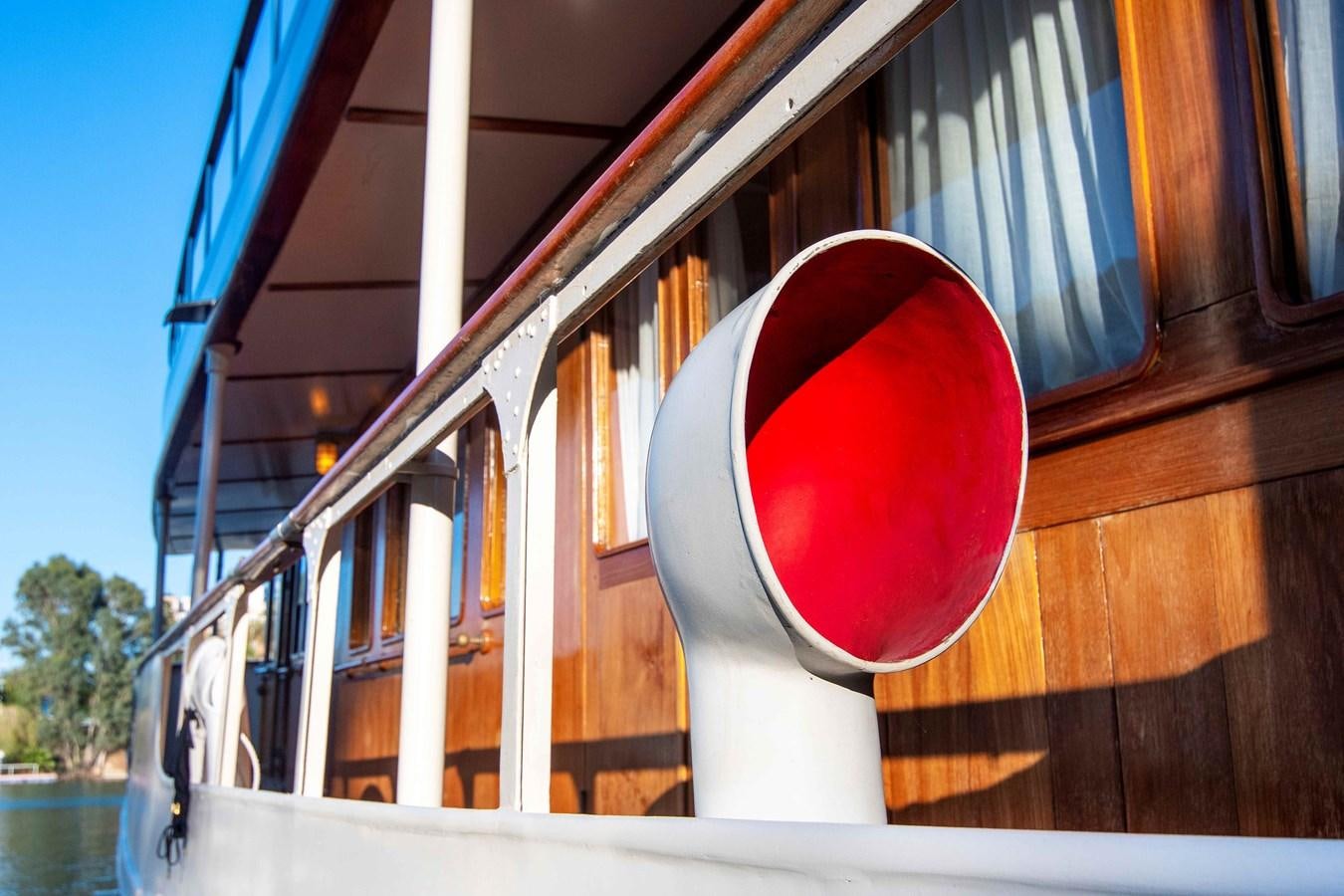 a red ball on a wooden bridge aboard FOREVER Yacht for Sale