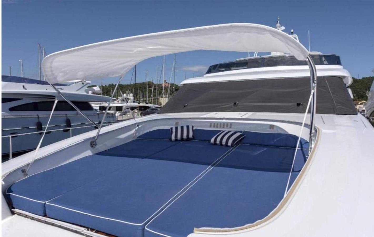 a close-up of a white yacht aboard FALCO Yacht for Sale
