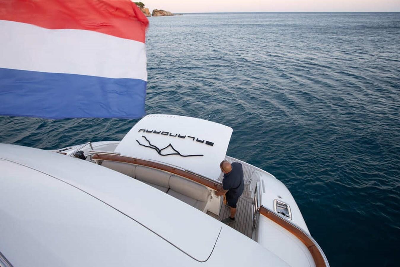 a person on a boat aboard BALANDRAU Yacht for Sale