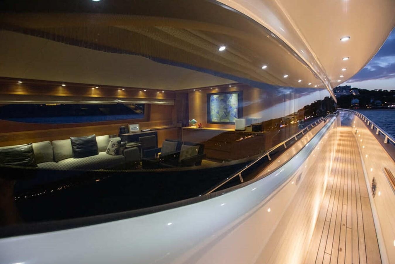 a large modern looking living room aboard BALANDRAU Yacht for Sale