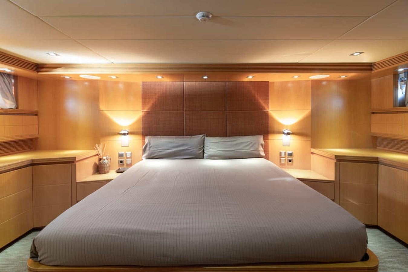 a bed in a room aboard BALANDRAU Yacht for Sale