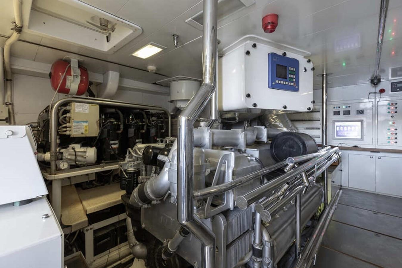 a large machine in a factory aboard BALANDRAU Yacht for Sale