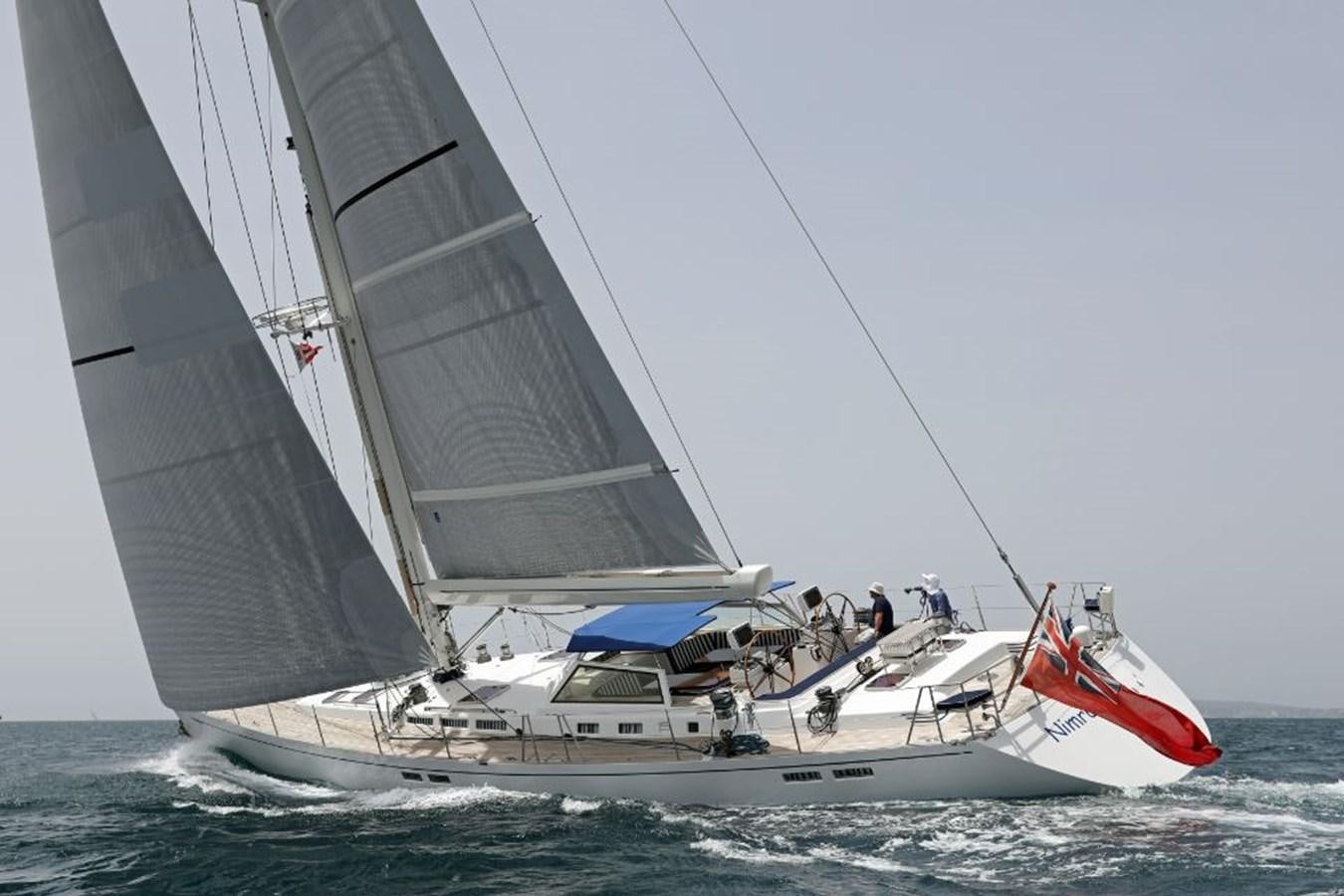 a sailboat with people on it aboard NIMROD Yacht for Sale
