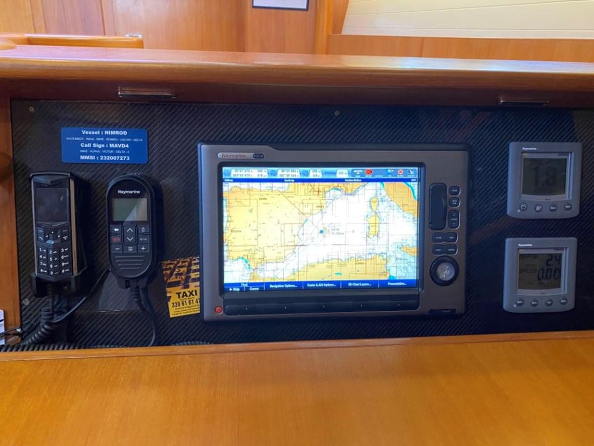 a computer monitor with a screen aboard NIMROD Yacht for Sale