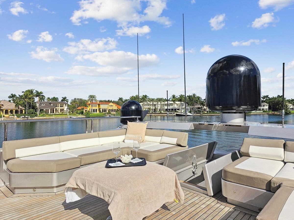 a large black spherical object next to a pool of water aboard IZUMI Yacht for Sale