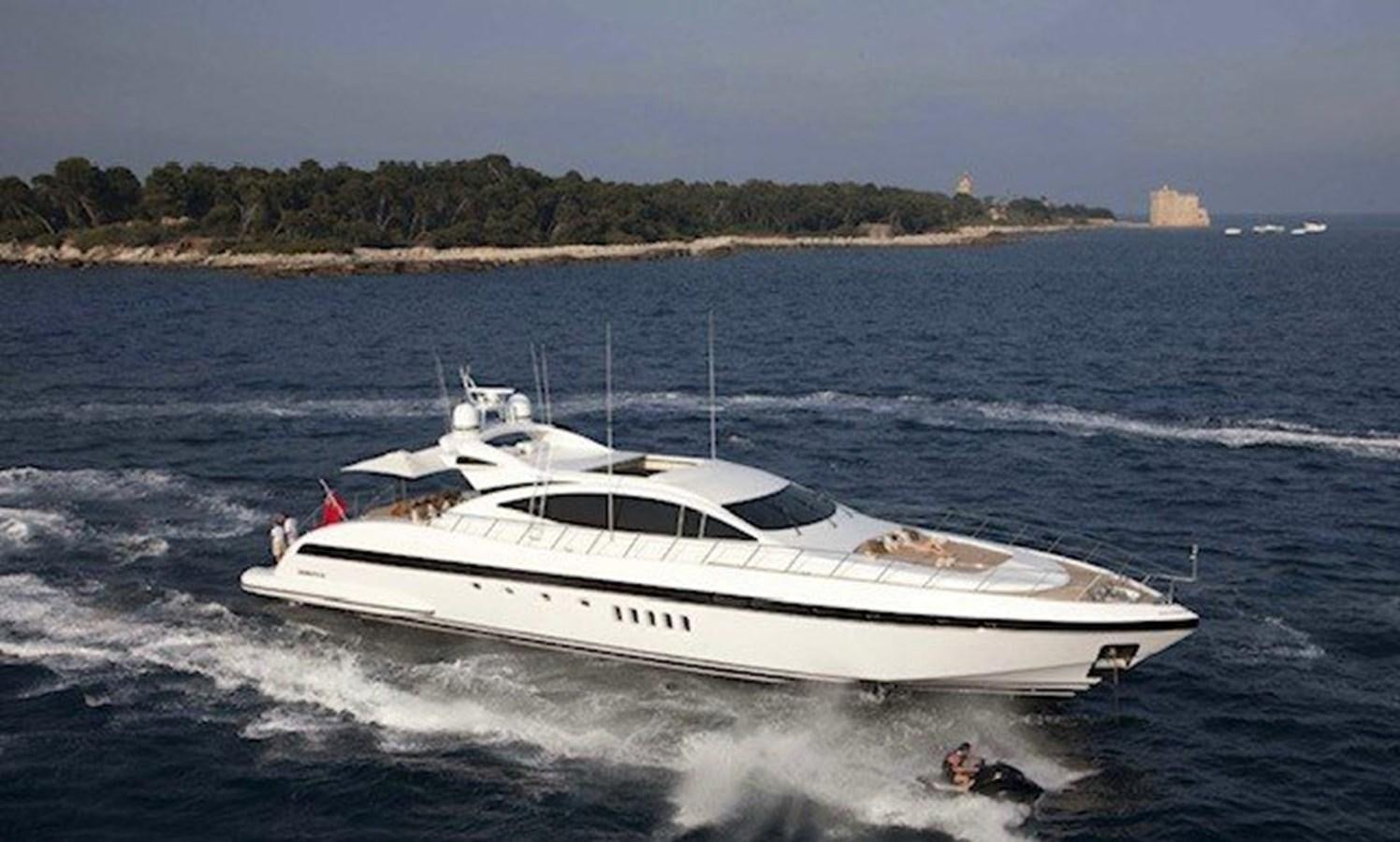 a white boat on the water aboard ENZO Yacht for Sale