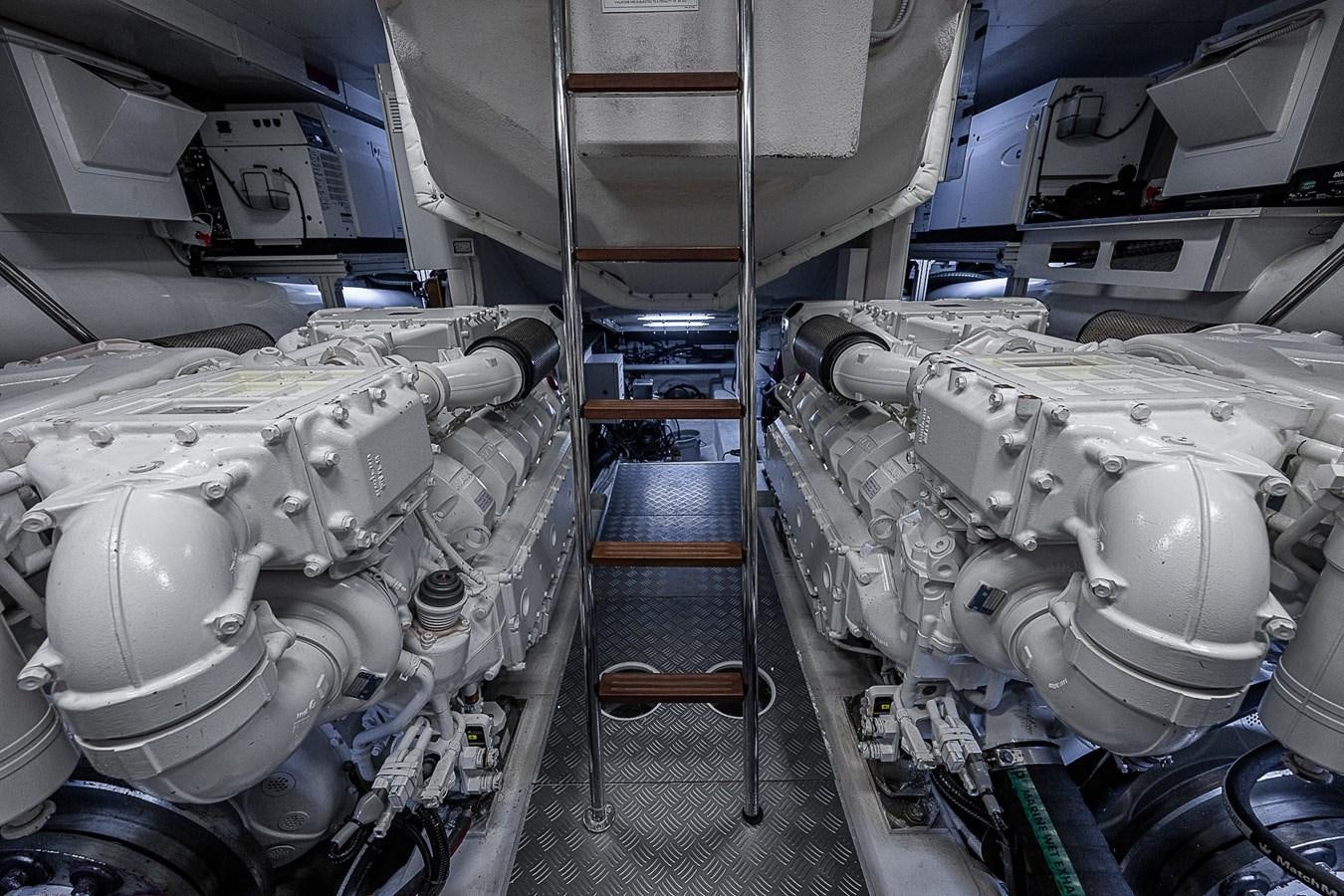 a room with several white tanks aboard DANDY 2021 FERRETTI 850 @ AVENTURA Yacht for Sale