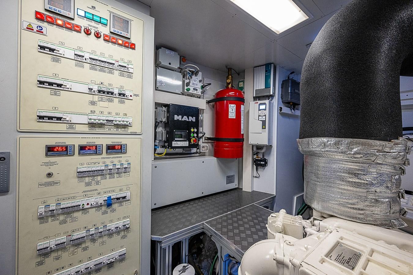 a room with machinery and equipment aboard DANDY 2021 FERRETTI 850 @ AVENTURA Yacht for Sale