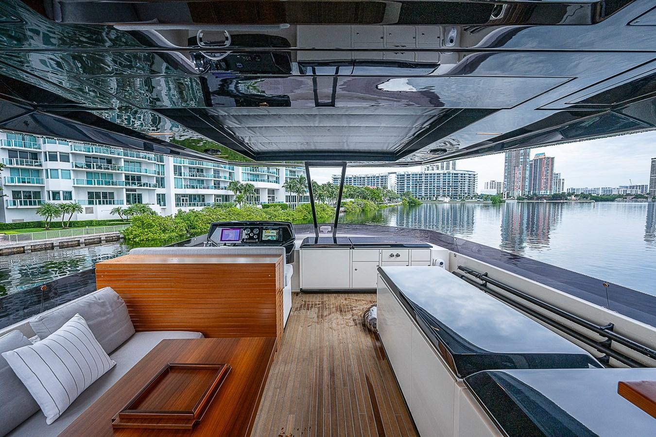 a boat on a deck aboard DANDY 2021 FERRETTI 850 @ AVENTURA Yacht for Sale