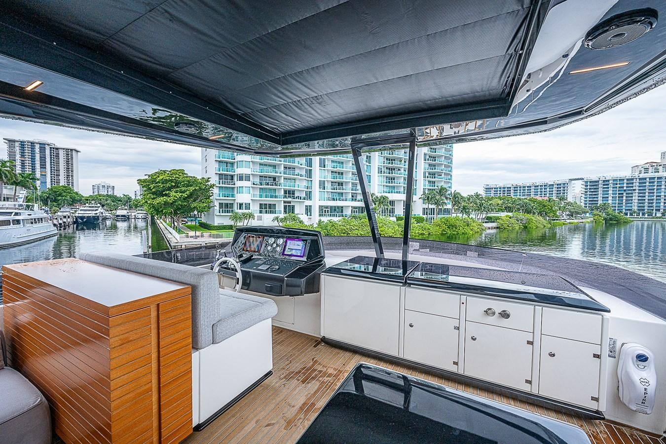 a car on a counter aboard DANDY 2021 FERRETTI 850 @ AVENTURA Yacht for Sale