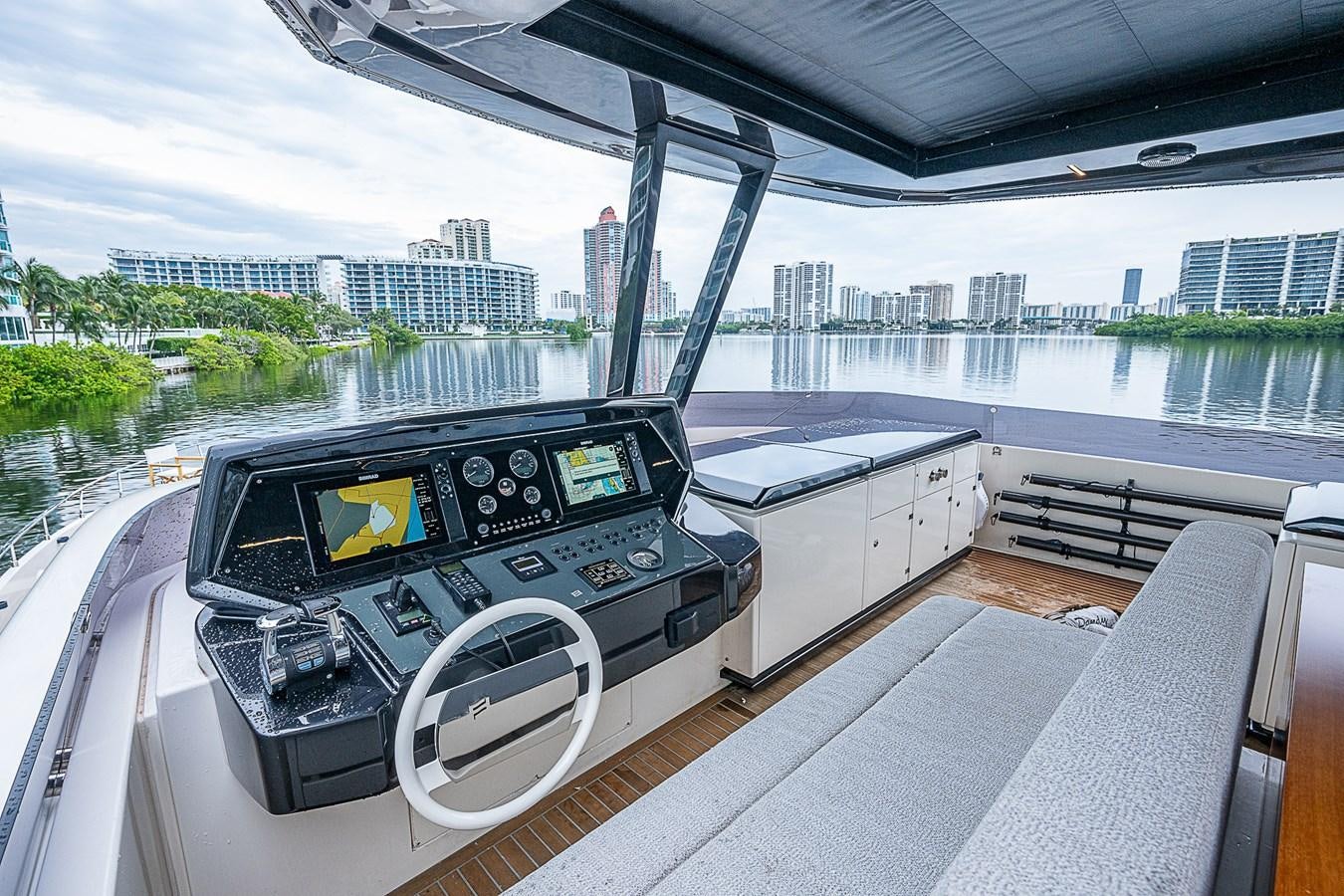 a dashboard of a car aboard DANDY 2021 FERRETTI 850 @ AVENTURA Yacht for Sale