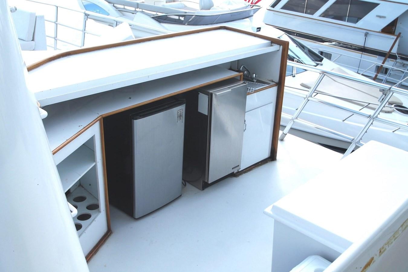 a large metal cabinet in a room aboard ENCHANTRESS Yacht for Sale
