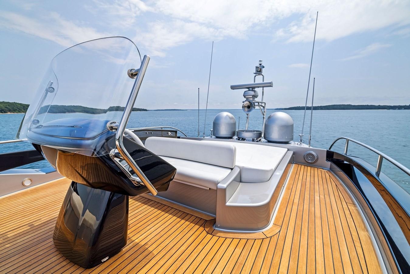 a boat with a speaker on the deck aboard INDISCRETION Yacht for Sale