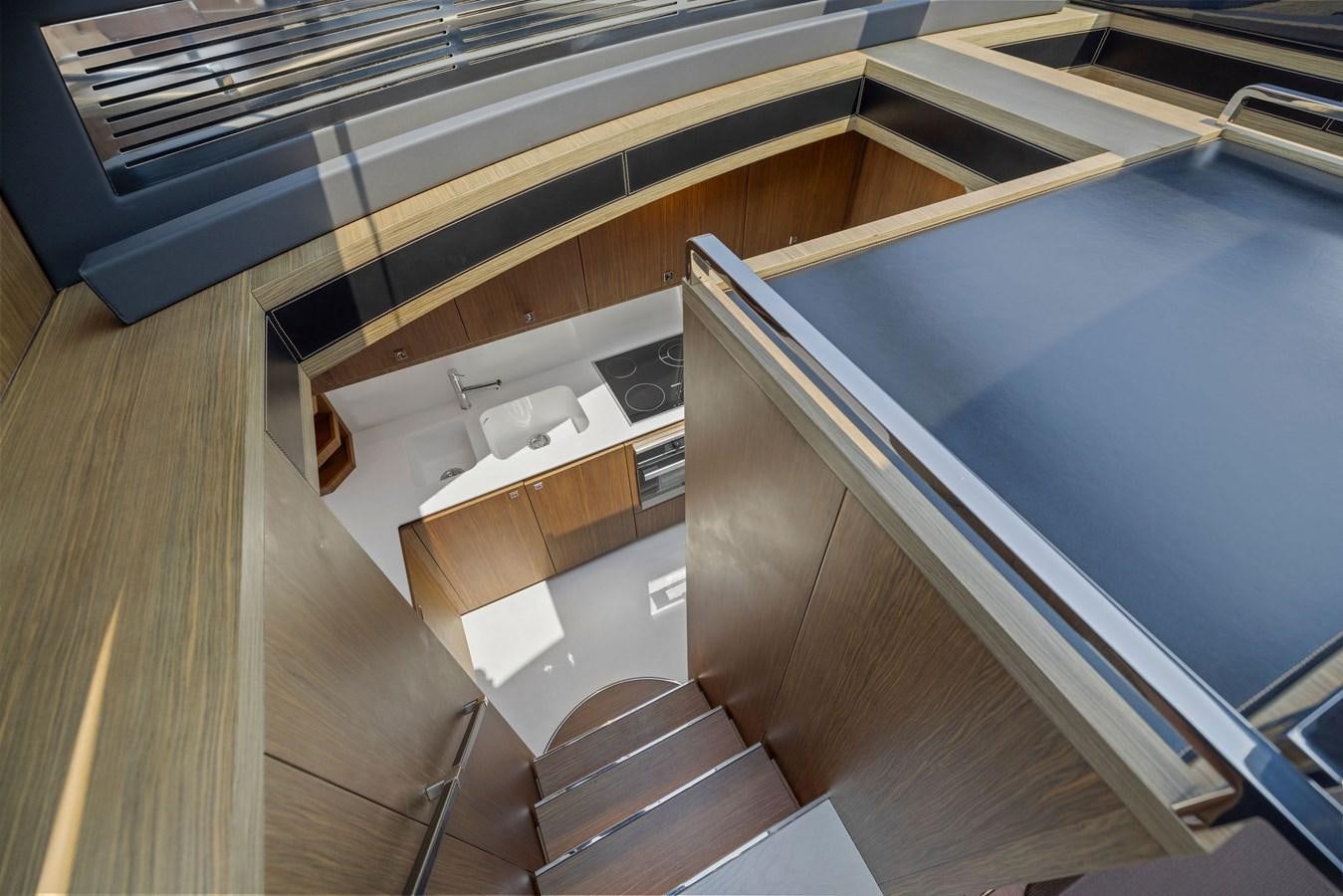 a kitchen with a countertop aboard INDISCRETION Yacht for Sale