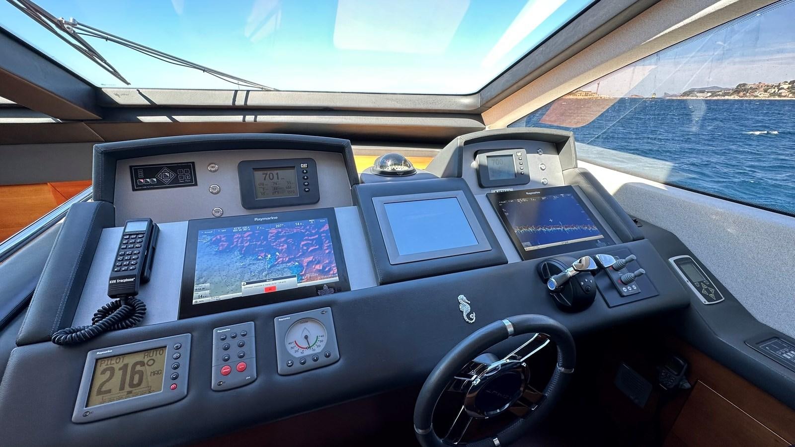 inside of a car aboard EVA Yacht for Sale