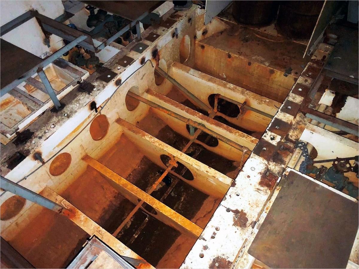 a large factory machinery aboard SEA MONSTER Yacht for Sale