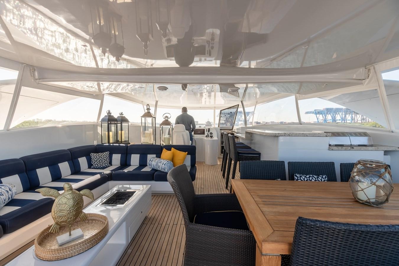 a room with a large window aboard GRANDEUR Yacht for Sale