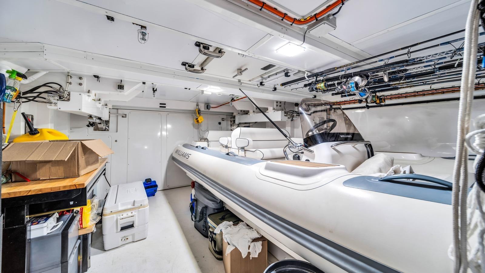 a room with white pipes and equipment aboard ONE & ONLY Yacht for Sale