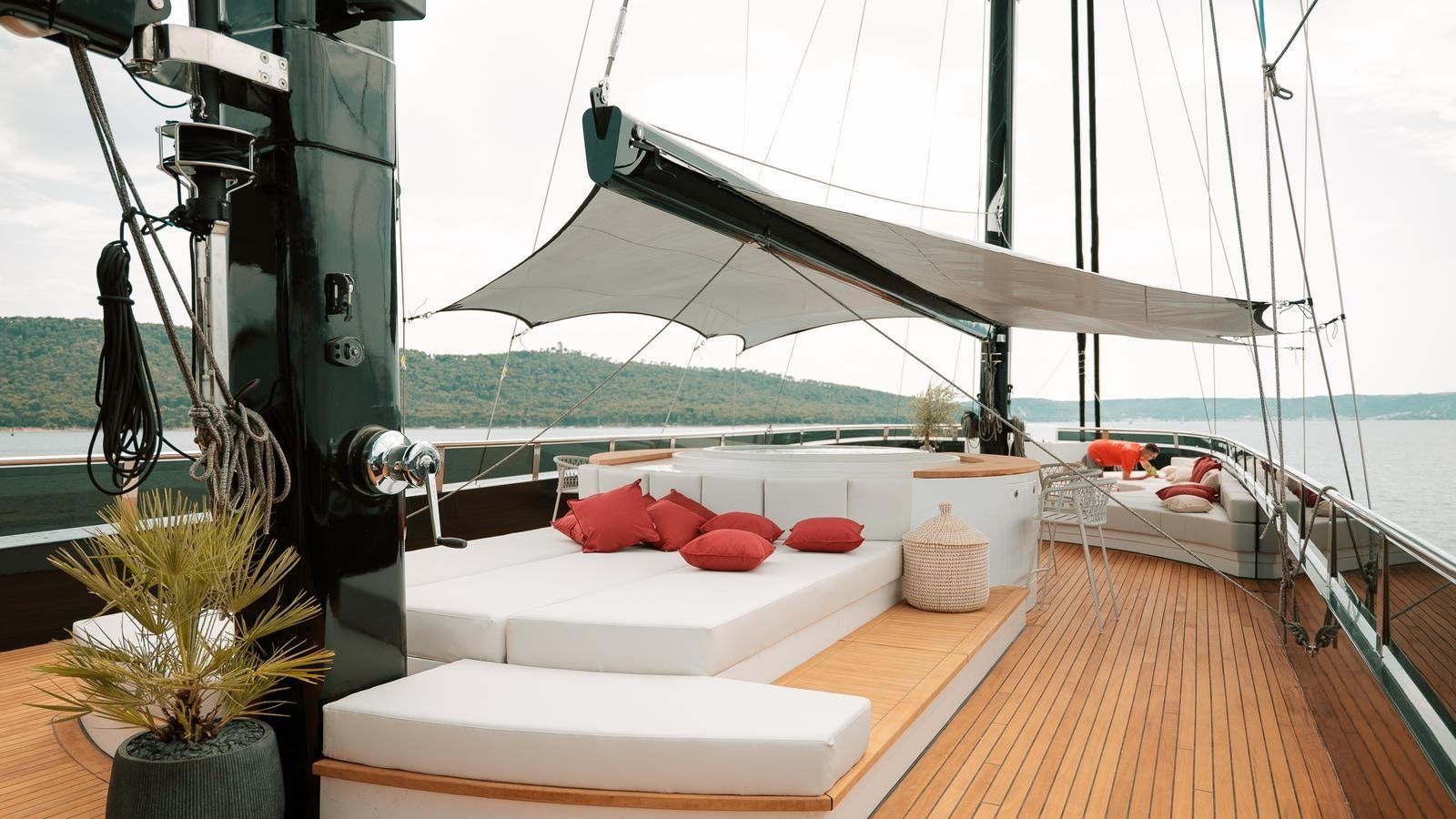 a boat on a deck aboard REPOSADO Yacht for Sale