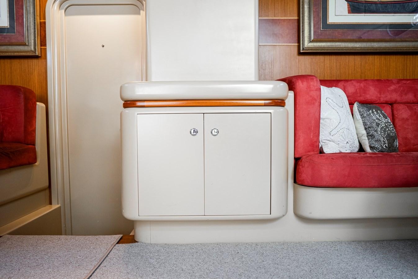 a white cabinet in a room aboard ECLIPSE Yacht for Sale