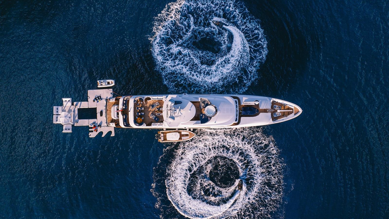 a space ship in space aboard RARE FIND Yacht for Sale