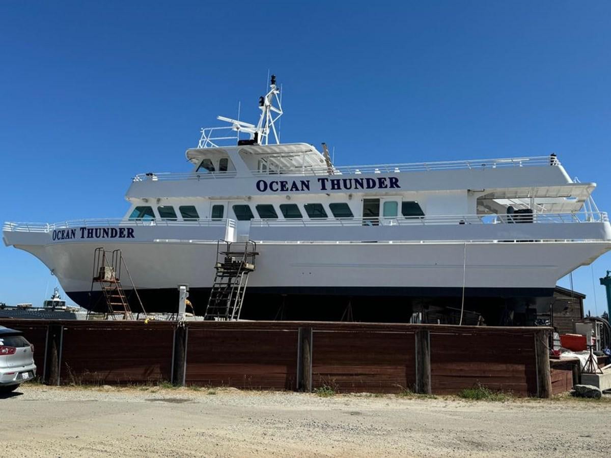 a large white ship aboard OCEAN THUNDER Yacht for Sale