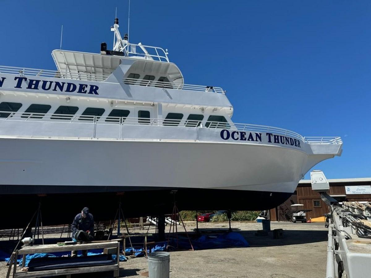 a large white ship aboard OCEAN THUNDER Yacht for Sale