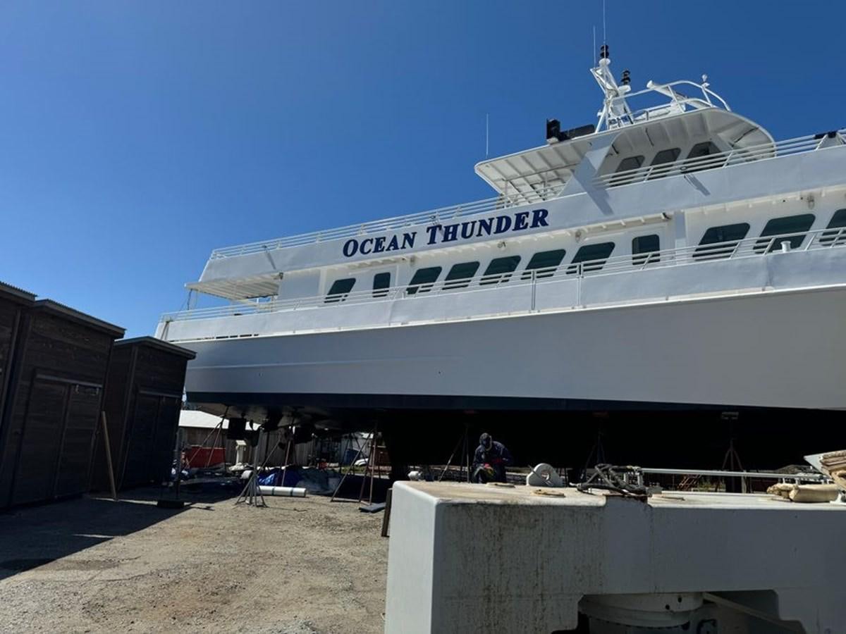 a large white ship aboard OCEAN THUNDER Yacht for Sale