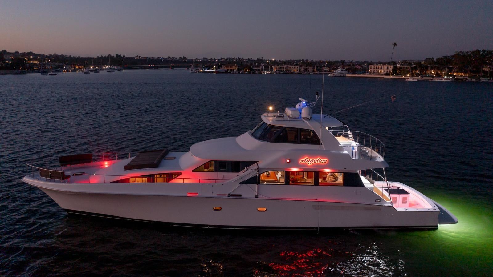 a white yacht on the water aboard ANGELICA Yacht for Sale