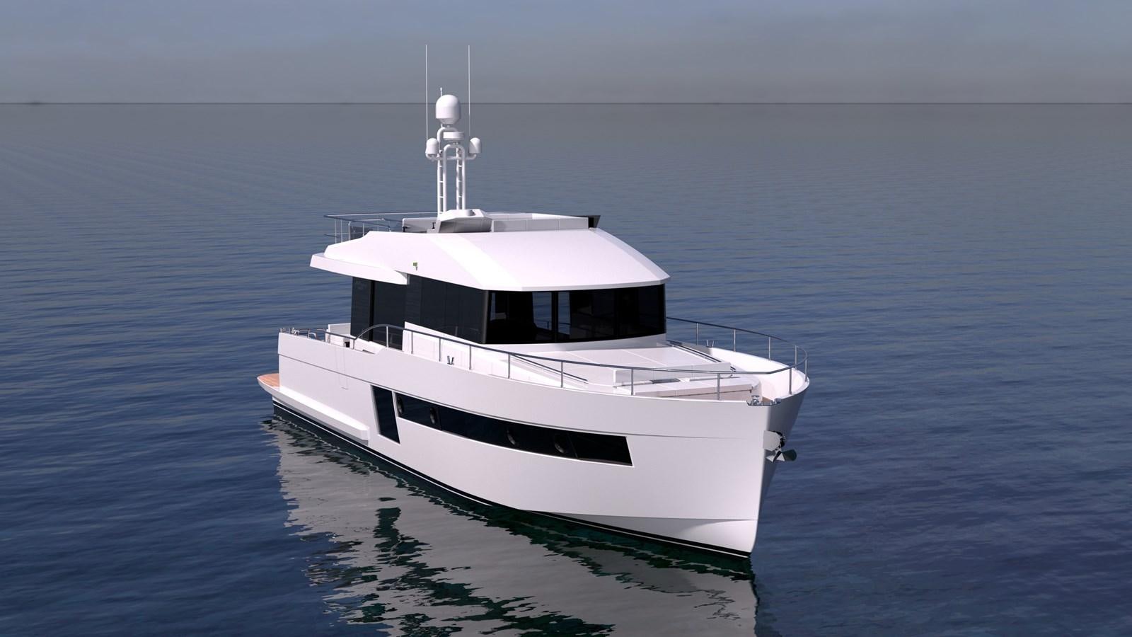 a white and black boat aboard SUNDECK YACHTS Yacht for Sale