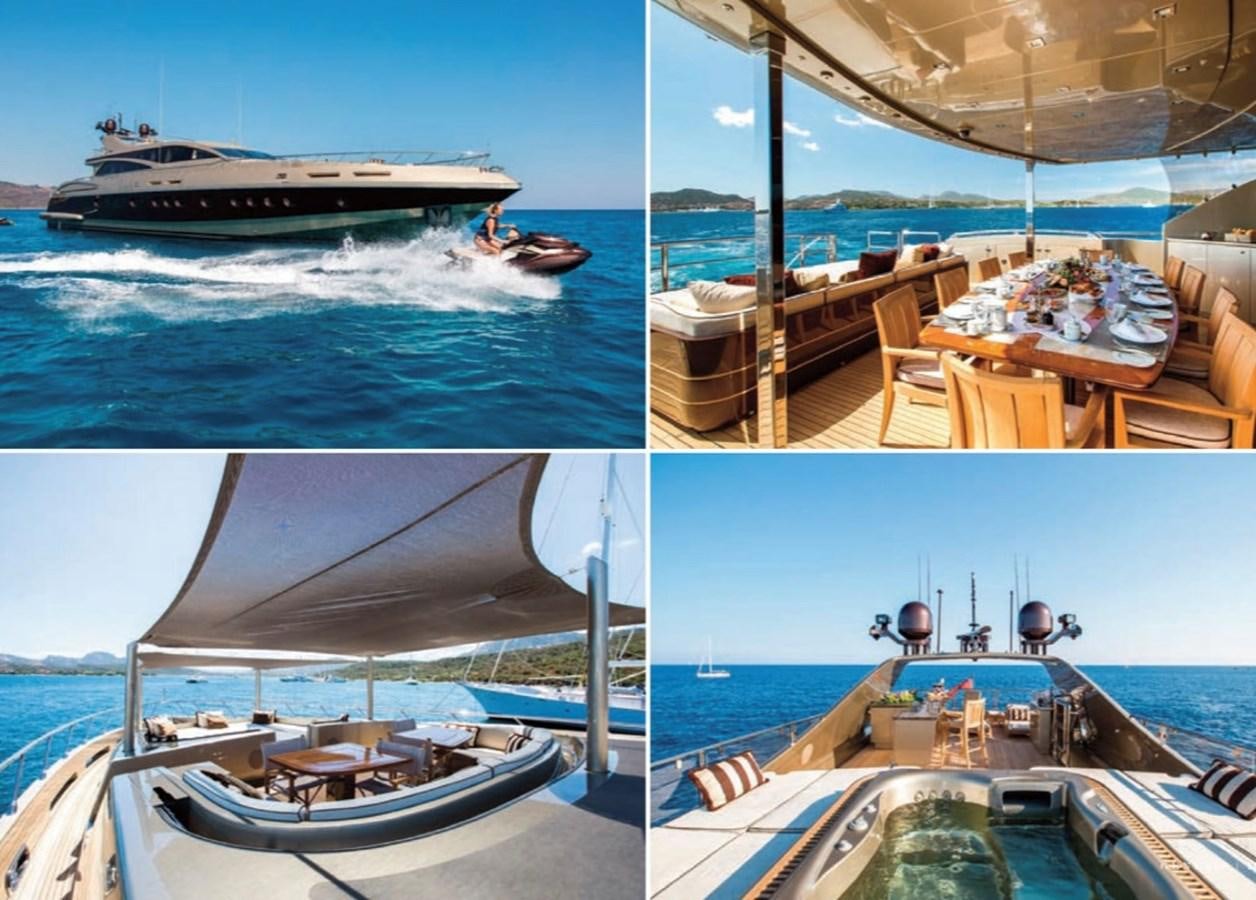 a collage of a boat and a boat on water aboard GENESIS Yacht for Sale