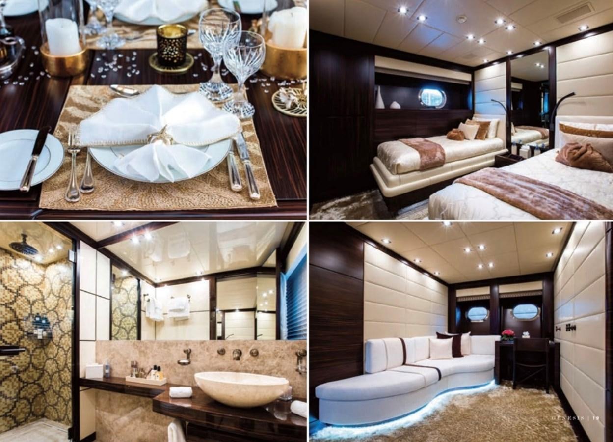 a collage of a bathroom aboard GENESIS Yacht for Sale
