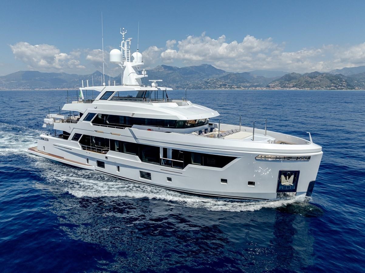 a white yacht on the water aboard RSY C.129 Yacht for Sale