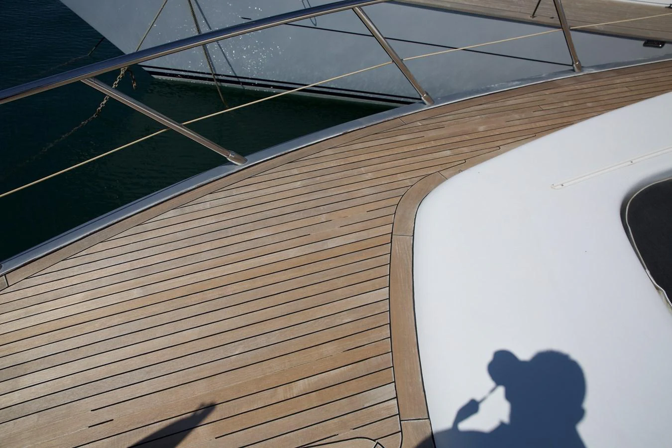 a close-up of a wooden boat aboard SILVER SKY Yacht for Sale