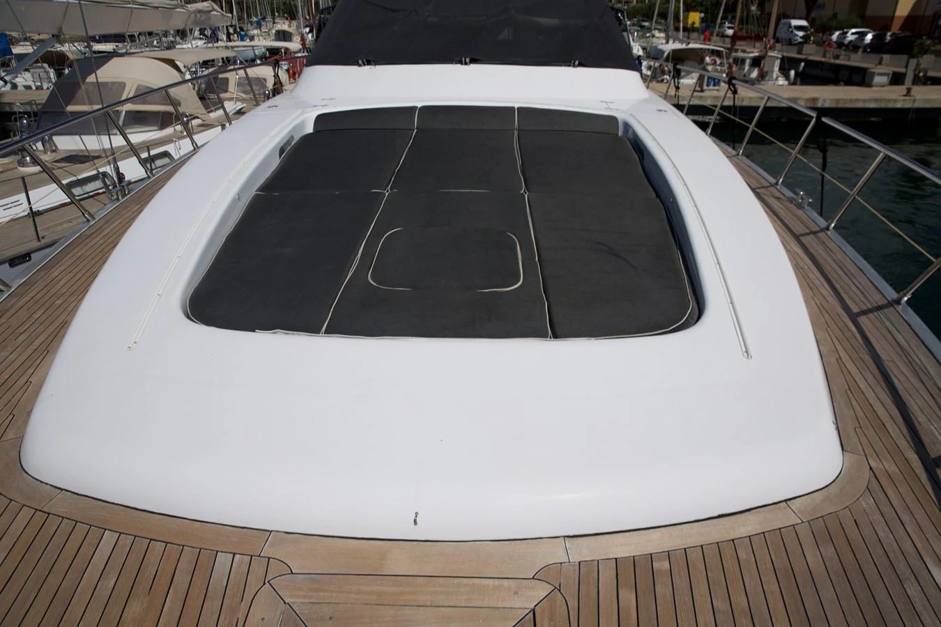 a black and white circular object aboard SILVER SKY Yacht for Sale