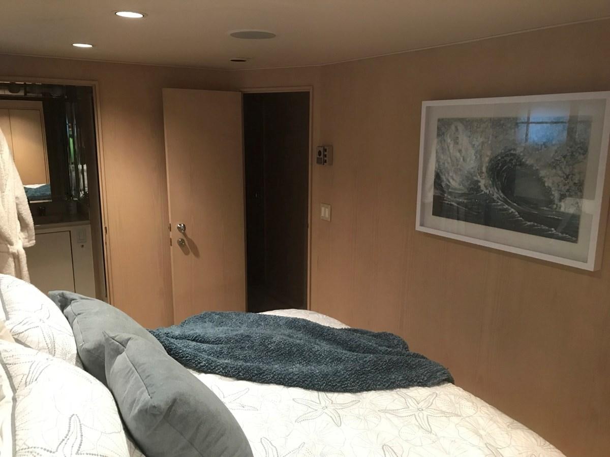 a bed in a room aboard MON SHERI Yacht for Sale
