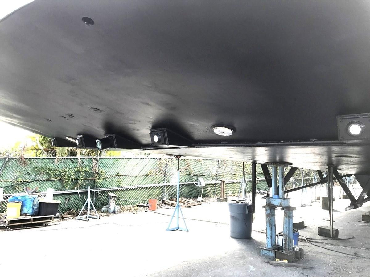 a large black structure with a green fence around it aboard MON SHERI Yacht for Sale