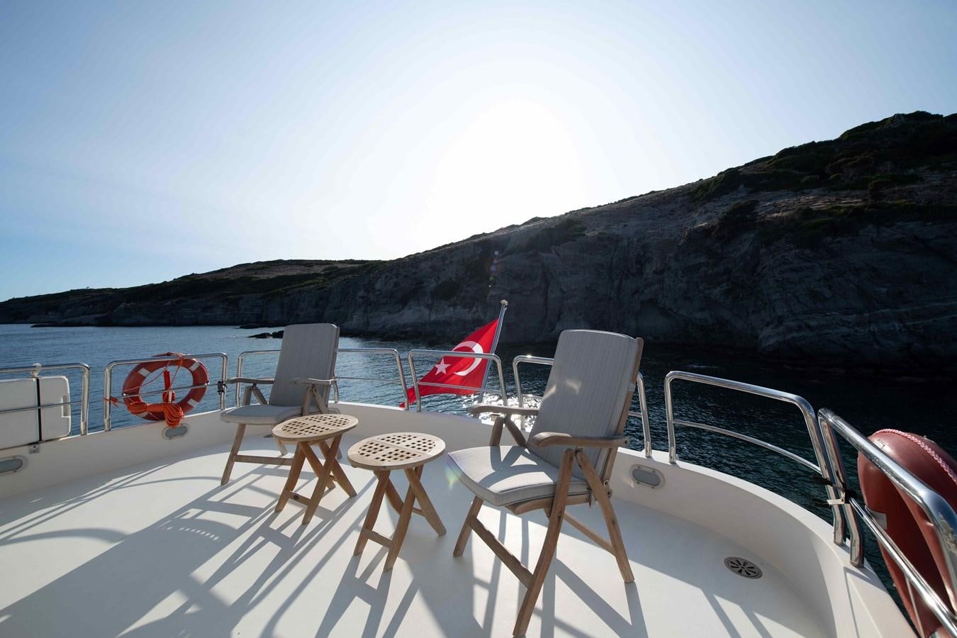 chairs on a boat aboard STOLI Yacht for Sale