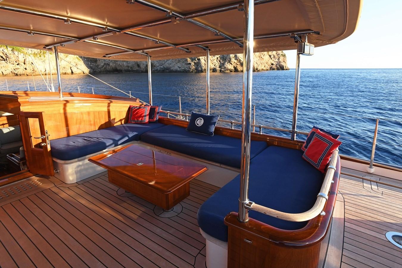 a boat on a deck aboard ATALANTE Yacht for Sale