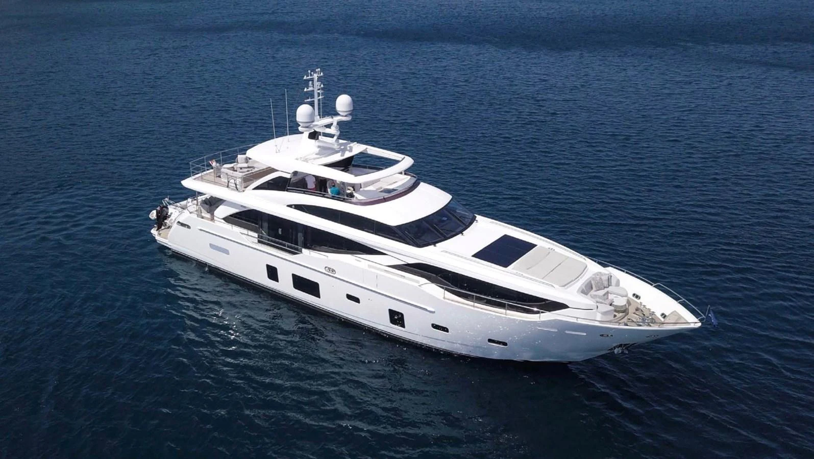 a white yacht in the water aboard GHOST Yacht for Sale