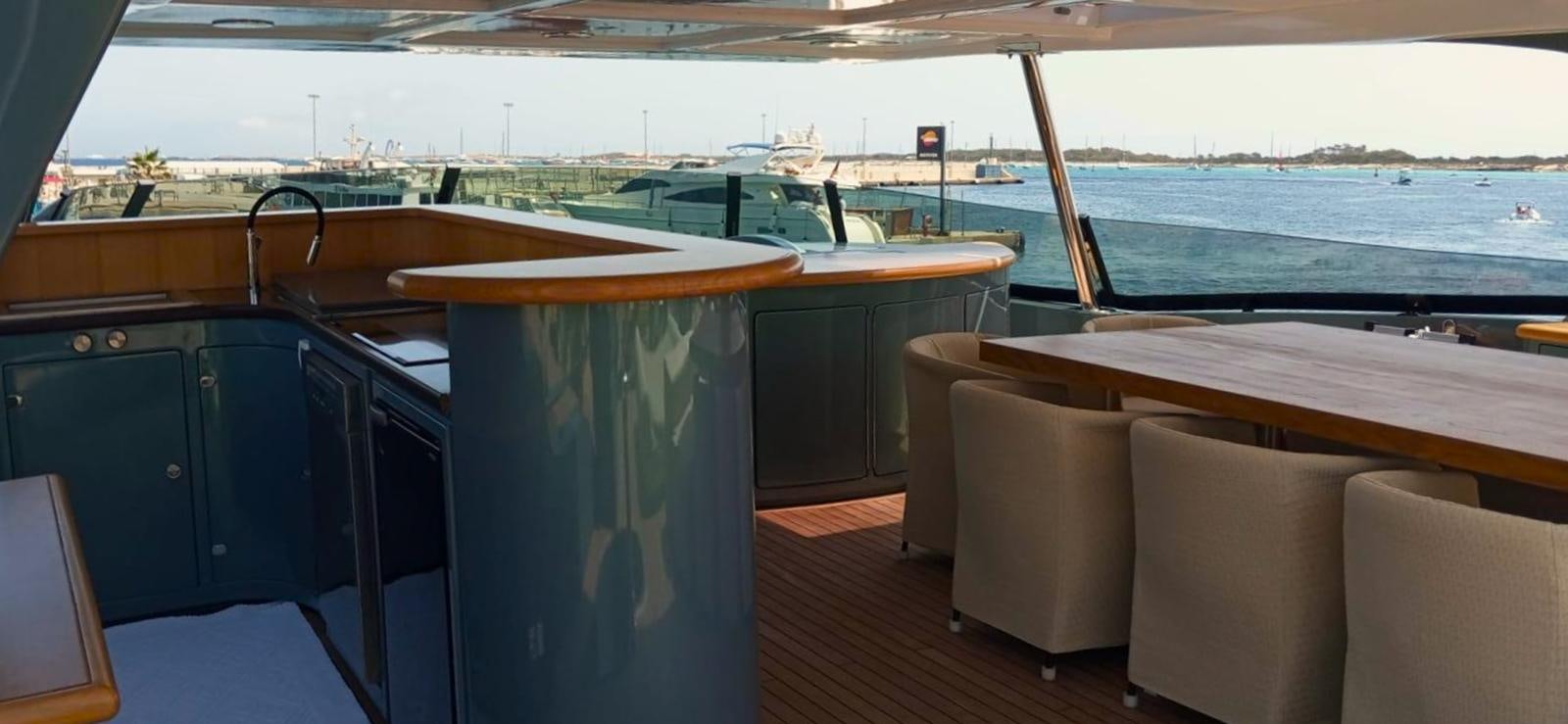 a boat on a deck aboard UNICA Yacht for Sale