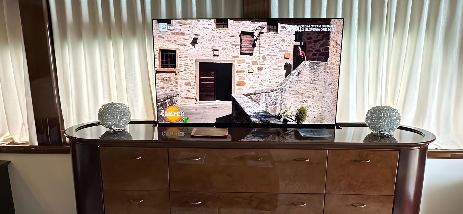 a room with a dresser and a mirror aboard UNICA Yacht for Sale