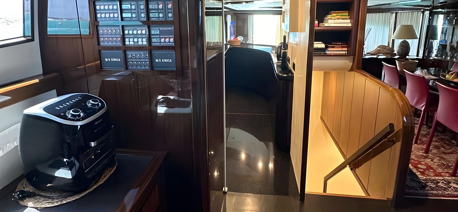 a machine in a room aboard UNICA Yacht for Sale