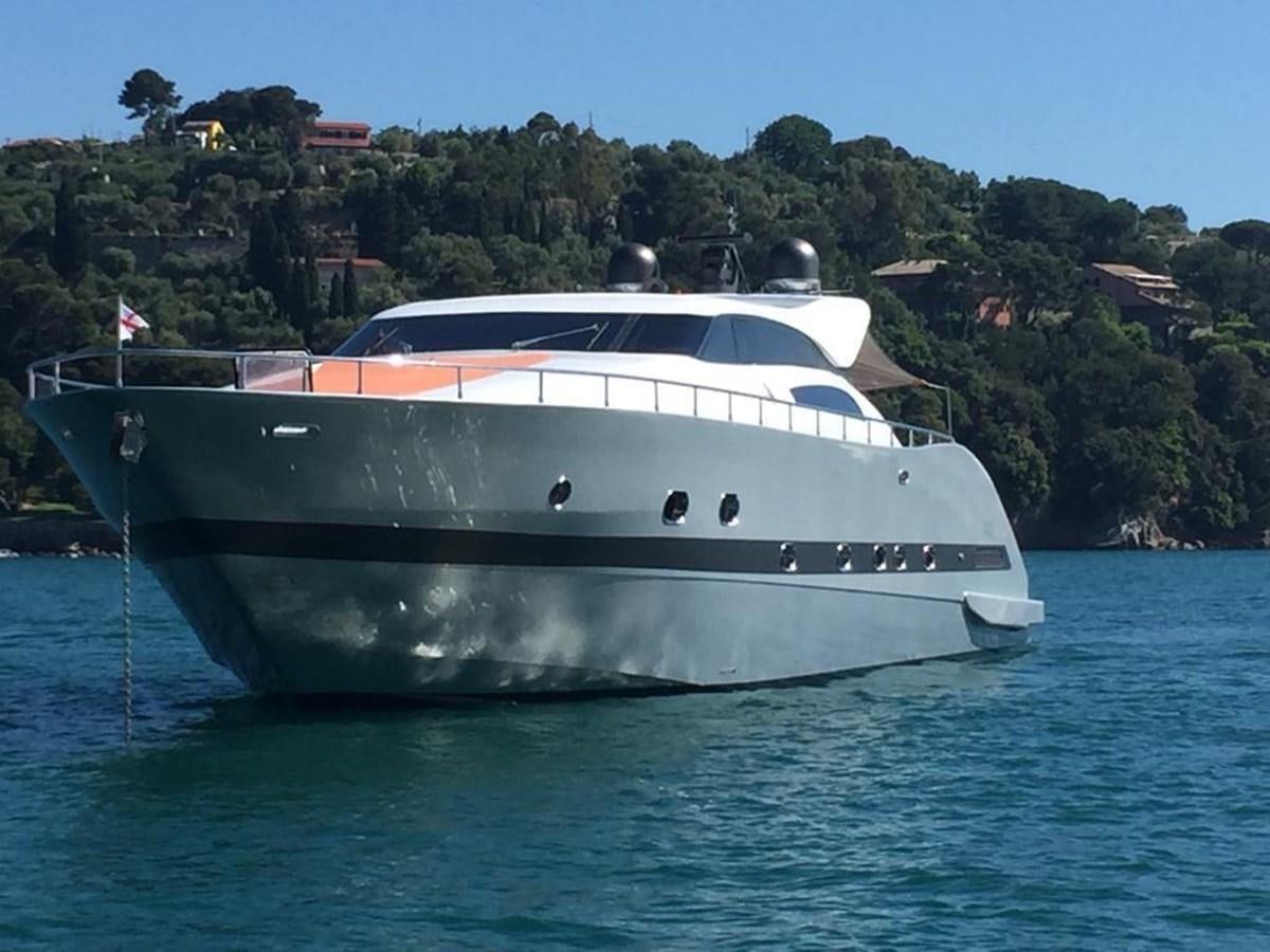 a white yacht on the water aboard PATHOS Yacht for Sale