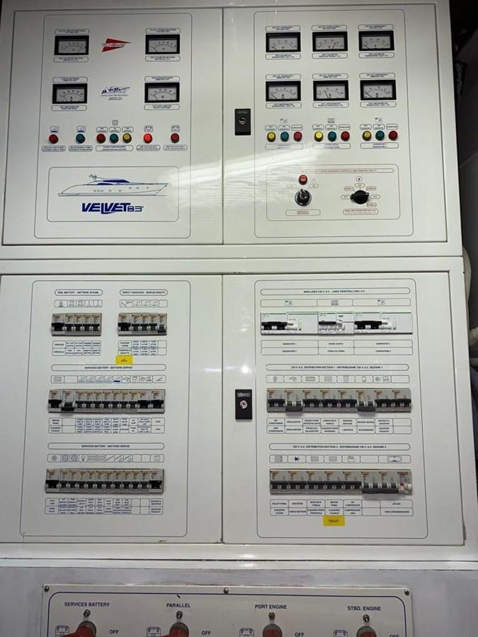 a white computer server aboard PATHOS Yacht for Sale