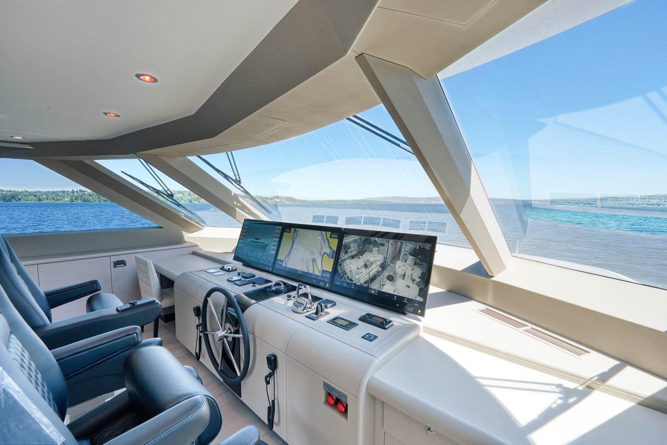 inside of a car aboard OCEAN ALEXANDER 32L11 Yacht for Sale